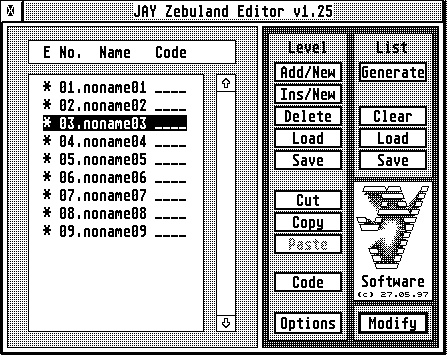 ZebuLand editor screen